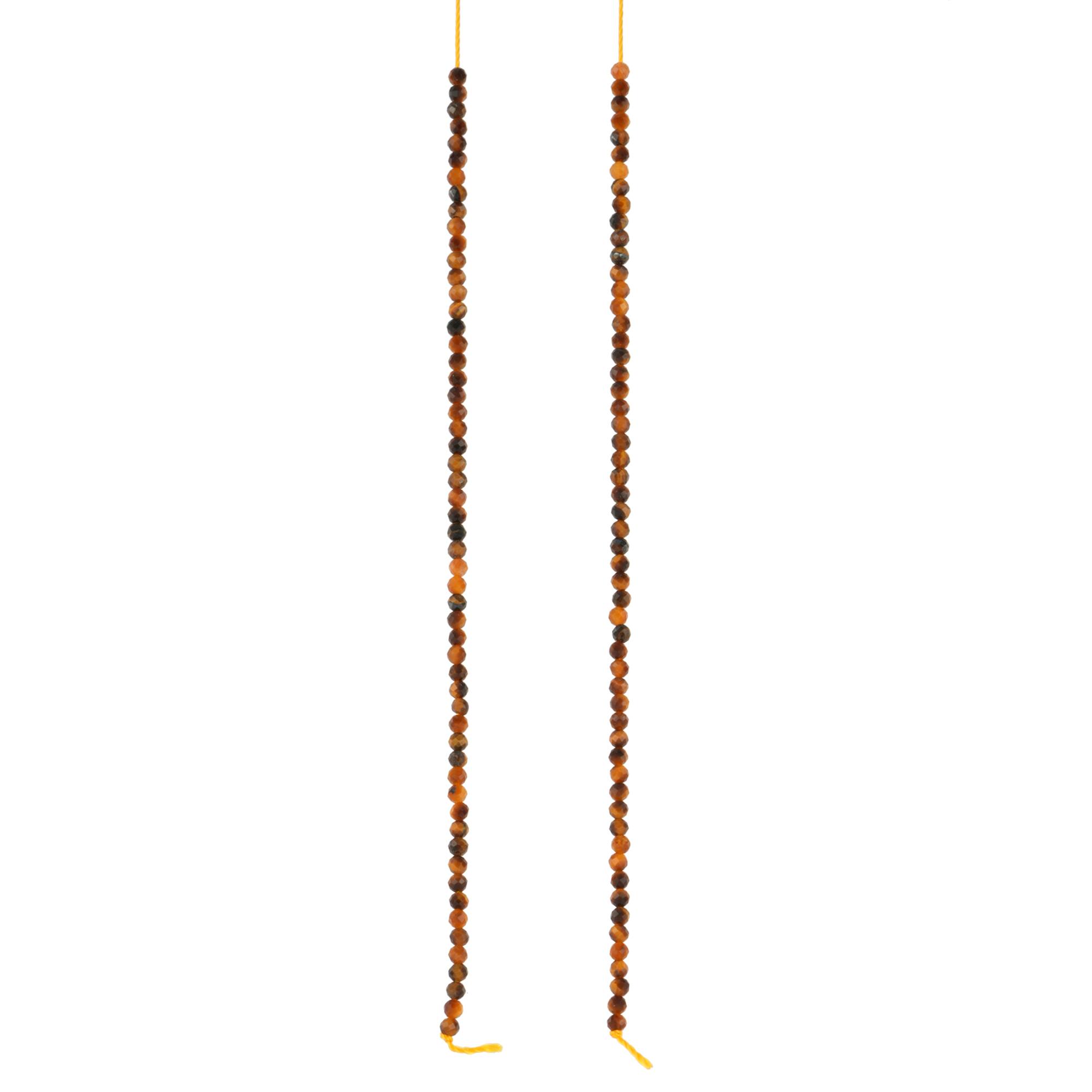 12 Pack: Tiger's Eye Faceted Round Beads, 2mm by Bead Landing™